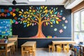 Creative Classroom with Knowledge Mural Royalty Free Stock Photo