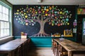 Creative Classroom with Tree Mural Royalty Free Stock Photo