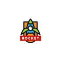 Creative Rocket logo Design Vector Art Logo Royalty Free Stock Photo