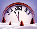 Creative clock showing 2021 year