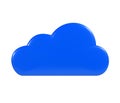 Creative cloud icon. 3d blue sign.