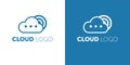 Creative Cloud Logo Design. Creative Vector icon of a blue cloud with arrows. Royalty Free Stock Photo