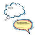 Creative Cloud and Speech Bubbles for Text and Ideas Royalty Free Stock Photo