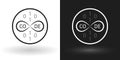 Creative code icon using the sign of infinity in white and black