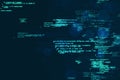 Creative coding html language on background. Web developer and programming concept