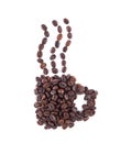 Creative coffee cup, coffee beans Royalty Free Stock Photo
