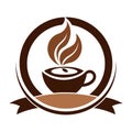 Creative Coffee logo vector art illustration Royalty Free Stock Photo