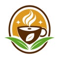 Creative Coffee logo vector art illustration Royalty Free Stock Photo