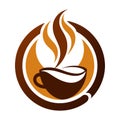 Creative Coffee logo vector art illustration Royalty Free Stock Photo