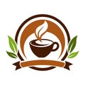 Creative Coffee logo vector art illustration Royalty Free Stock Photo
