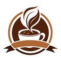 Creative Coffee logo vector art illustration Royalty Free Stock Photo