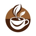Creative Coffee logo vector art illustration Royalty Free Stock Photo
