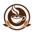 Creative Coffee logo vector art illustration Royalty Free Stock Photo