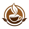 Creative Coffee logo vector art illustration Royalty Free Stock Photo