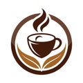 Creative Coffee logo vector art illustration Royalty Free Stock Photo