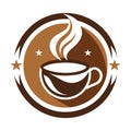 Creative Coffee logo vector art illustration Royalty Free Stock Photo