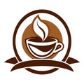 Creative Coffee logo vector art illustration Royalty Free Stock Photo
