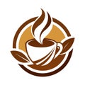 Creative Coffee logo vector art illustration Royalty Free Stock Photo