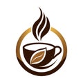 Creative Coffee logo vector art illustration Royalty Free Stock Photo