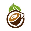Creative Coffee logo vector art illustration Royalty Free Stock Photo