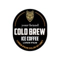 Creative Cold Brew Ice Coffee label using wolf logo mascot