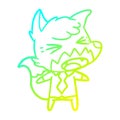 A creative cold gradient line drawing angry cartoon fox boss Royalty Free Stock Photo