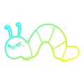 A creative cold gradient line drawing cartoon angry caterpillar Royalty Free Stock Photo