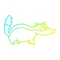 A creative cold gradient line drawing cartoon badger