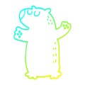 A creative cold gradient line drawing cartoon bear standing Royalty Free Stock Photo