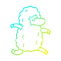 A creative cold gradient line drawing cartoon black sheep Royalty Free Stock Photo