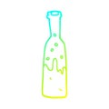 A creative cold gradient line drawing cartoon bottle with sloshing wine Royalty Free Stock Photo