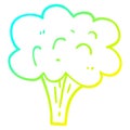 A creative cold gradient line drawing cartoon broccoli stalk Royalty Free Stock Photo