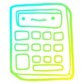 A creative cold gradient line drawing cartoon calculator