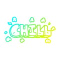 A creative cold gradient line drawing cartoon chill sign