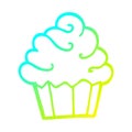 A creative cold gradient line drawing cartoon cupcake