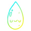 A creative cold gradient line drawing cartoon cute raindrop