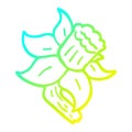 A creative cold gradient line drawing cartoon daffodil Royalty Free Stock Photo
