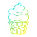 A creative cold gradient line drawing cartoon fancy cupcake