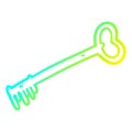 A creative cold gradient line drawing cartoon fancy old key