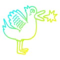 A creative cold gradient line drawing cartoon flapping duck Royalty Free Stock Photo