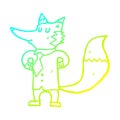 A creative cold gradient line drawing cartoon fox businessman