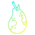 A creative cold gradient line drawing cartoon fresh pear Royalty Free Stock Photo