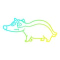 A creative cold gradient line drawing cartoon friendly badger