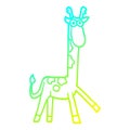 A creative cold gradient line drawing cartoon funny giraffe