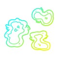 A creative cold gradient line drawing cartoon germs