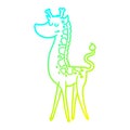A creative cold gradient line drawing cartoon giraffe