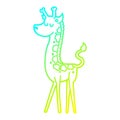 A creative cold gradient line drawing cartoon giraffe