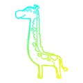 A creative cold gradient line drawing cartoon giraffe