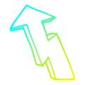 A creative cold gradient line drawing cartoon growth arrow