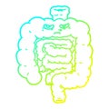 A creative cold gradient line drawing cartoon intestines